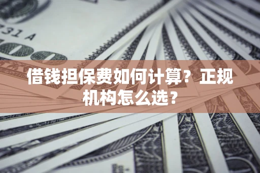 北京借钱担保费如何计算？正规机构怎么选？